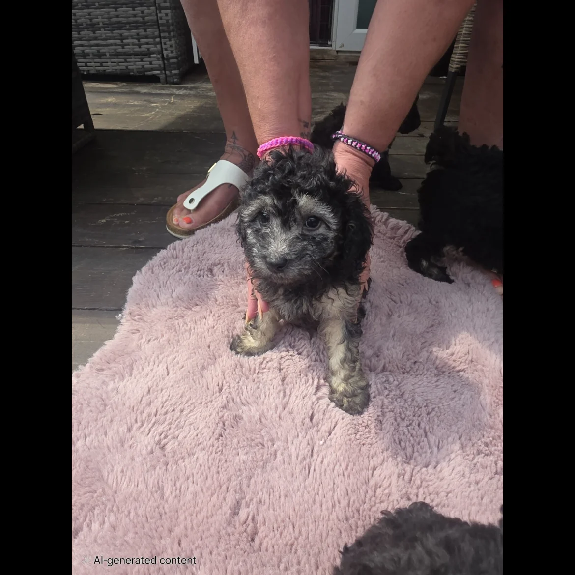 Miniature poodles phantoms parti and 1 tuxedo